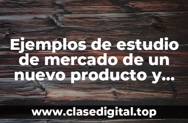 Ejemplos de estudio de mercado de un nuevo producto y Significado