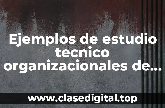 Ejemplos de estudio tecnico organizacionales de un proyecto de inversion