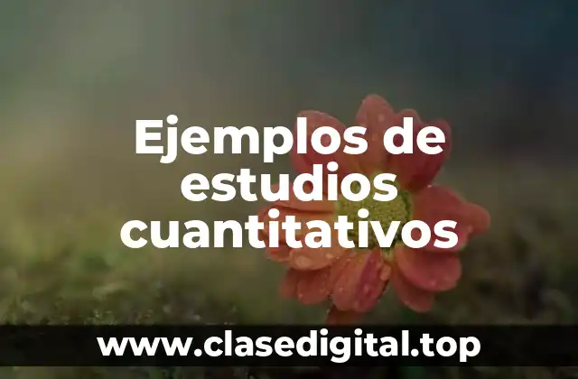 Ejemplos de estudios cuantitativos