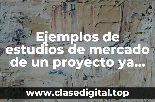 Ejemplos de estudios de mercado de un proyecto ya realizado