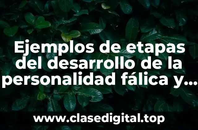 Ejemplos de etapas del desarrollo de la personalidad fálica y Significado