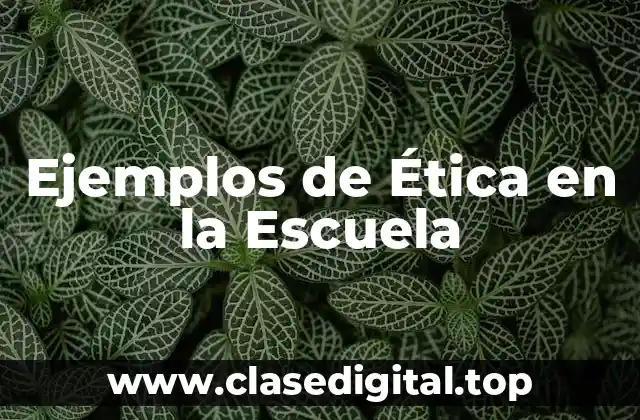 Ejemplos de Ética en la Escuela