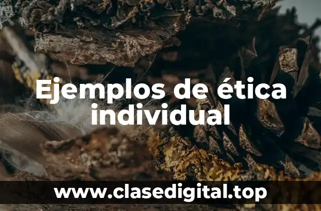 Ejemplos de ética individual