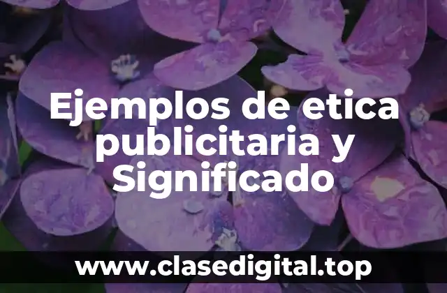 Ejemplos de etica publicitaria y Significado