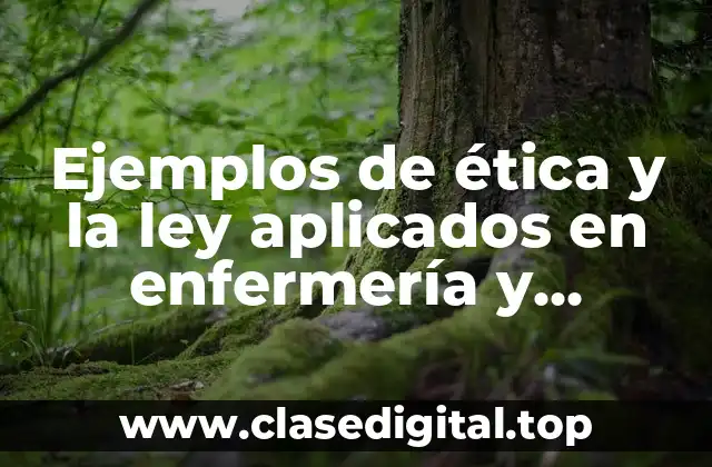 Ejemplos de ética y la ley aplicados en enfermería y Significado