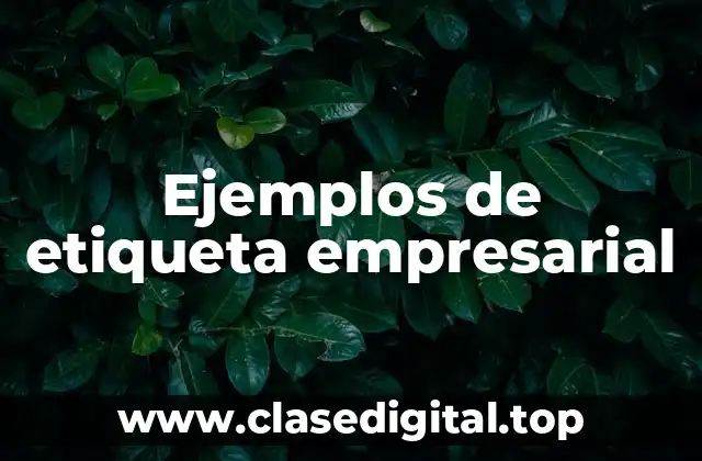 Ejemplos de etiqueta empresarial