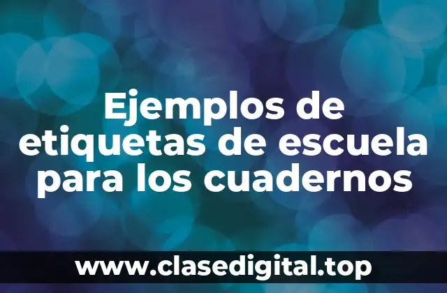 Ejemplos de etiquetas de escuela para los cuadernos