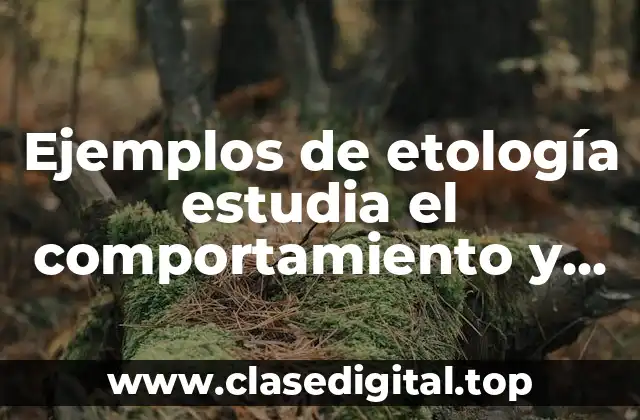 Ejemplos de etología estudia el comportamiento y Significado