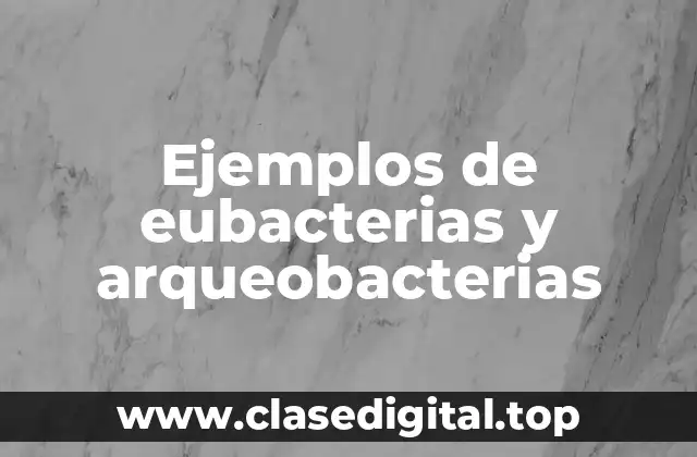 Ejemplos de eubacterias y arqueobacterias