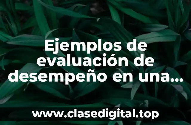 Ejemplos de evaluación de desempeño en una empresa