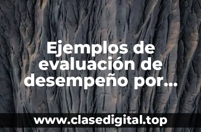 Ejemplos de evaluación de desempeño por objetivos
