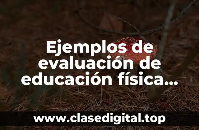 Ejemplos de evaluación de educación física preescolar