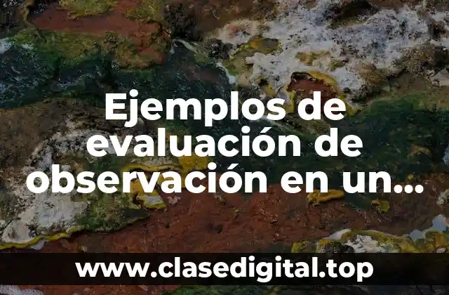 Ejemplos de evaluación de observación en un trabajo