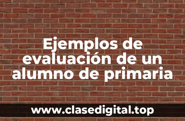 Ejemplos de evaluación de un alumno de primaria