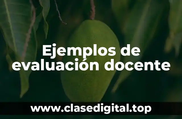 Ejemplos de evaluación docente
