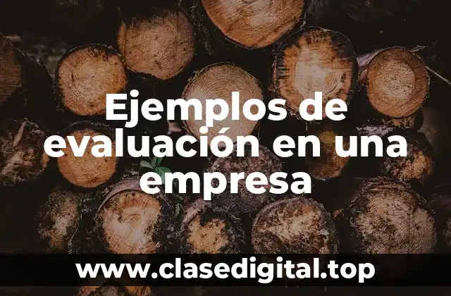 Ejemplos de evaluación en una empresa