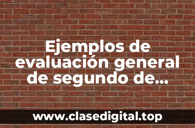 Ejemplos de evaluación general de segundo de primaria