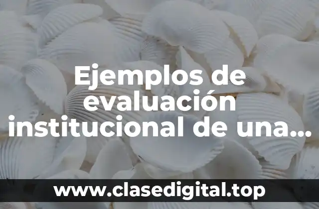 Ejemplos de evaluación institucional de una escuela y Significado