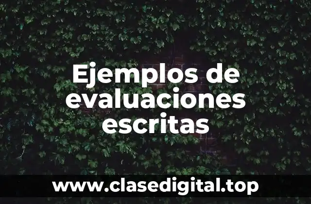 Ejemplos de evaluaciones escritas