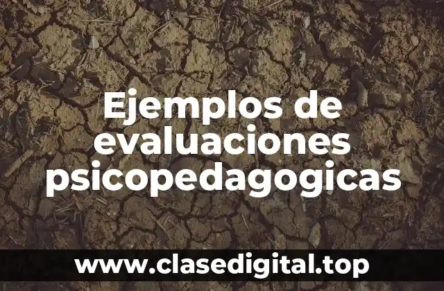 Ejemplos de evaluaciones psicopedagogicas