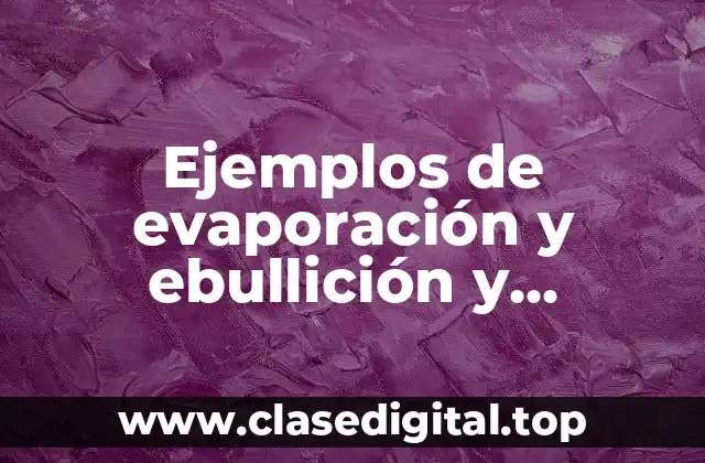 Ejemplos de evaporación y ebullición y Significado