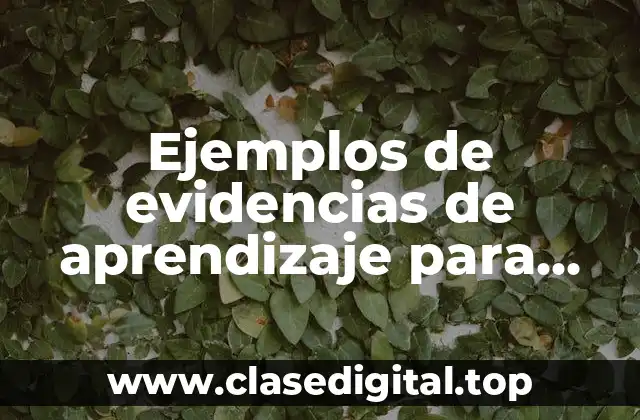 Ejemplos de evidencias de aprendizaje para inglés secundaria