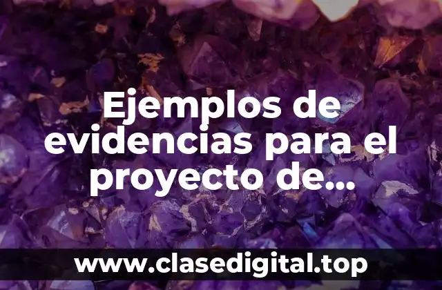 Ejemplos de evidencias para el proyecto de enseñanza