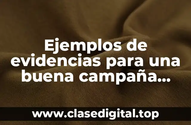 Ejemplos de evidencias para una buena campaña publicitaria