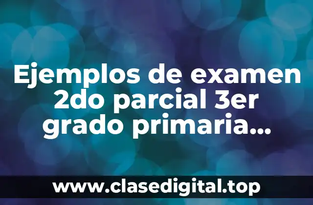 Ejemplos de examen 2do parcial 3er grado primaria ciencias naturales