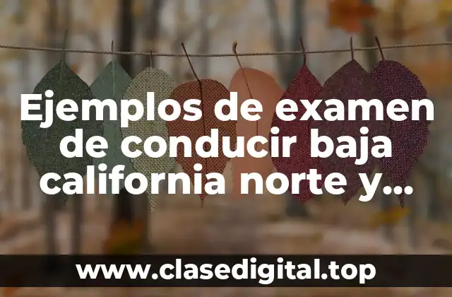 Ejemplos de examen de conducir baja california norte y Significado
