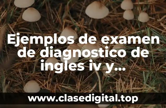 Ejemplos de examen de diagnostico de ingles iv y Significado