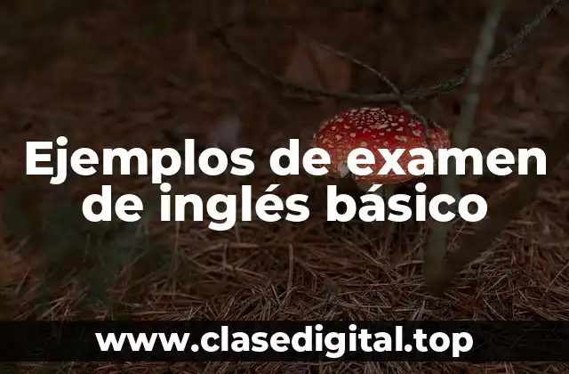 Ejemplos de examen de inglés básico
