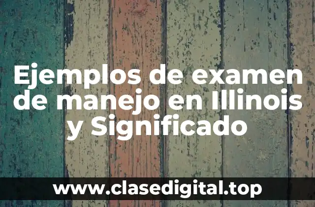 Ejemplos de examen de manejo en Illinois y Significado