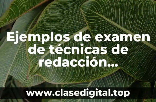 Ejemplos de examen de técnicas de redacción mercadotecnia