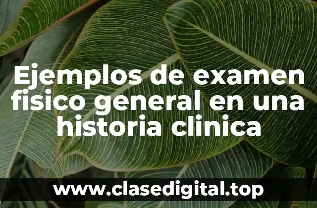 Ejemplos de examen fisico general en una historia clinica