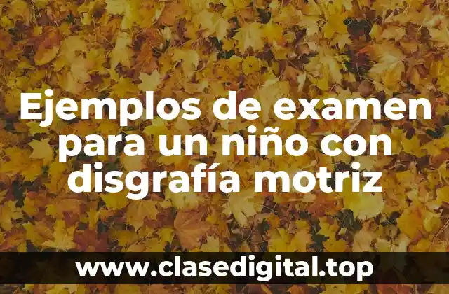 Ejemplos de examen para un niño con disgrafía motriz