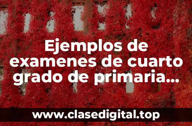 Ejemplos de examenes de cuarto grado de primaria lainitas