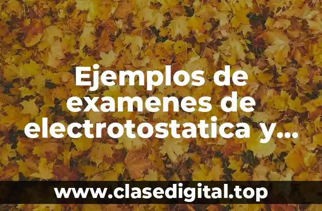 Ejemplos de examenes de electrotostatica y magnetostatica