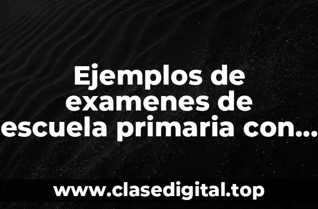 Ejemplos de examenes de escuela primaria con preguntas abiertas
