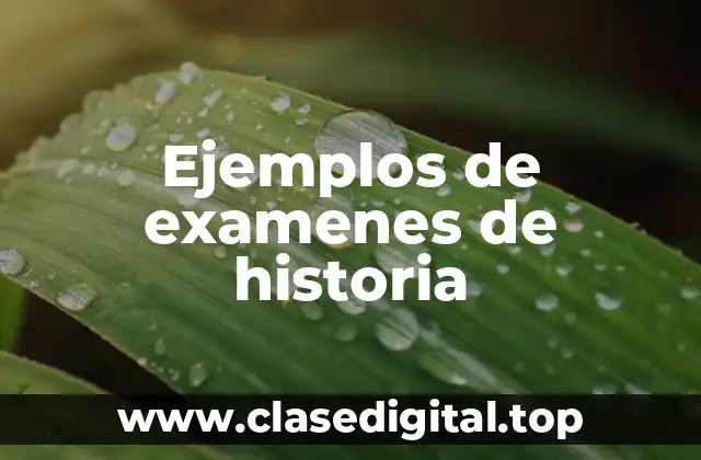 Ejemplos de examenes de historia