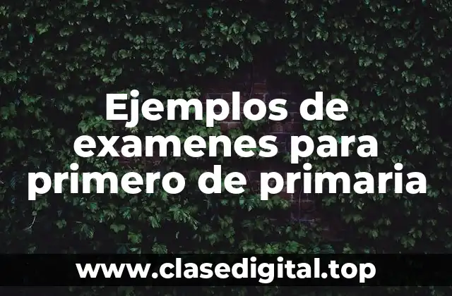 Ejemplos de examenes para primero de primaria