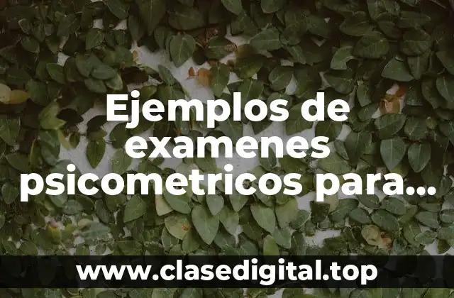 Ejemplos de examenes psicometricos para empleos y Significado