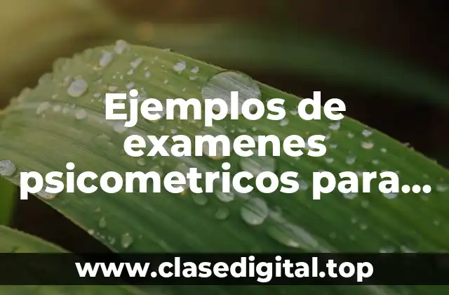 Ejemplos de examenes psicometricos para maquiladoras y Significado