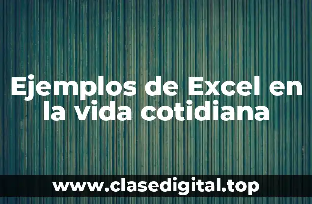 Ejemplos de Excel en la vida cotidiana
