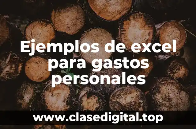 Ejemplos de excel para gastos personales