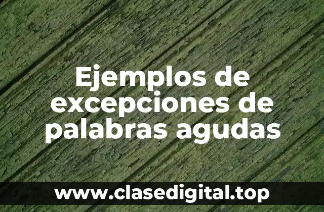 Ejemplos de excepciones de palabras agudas