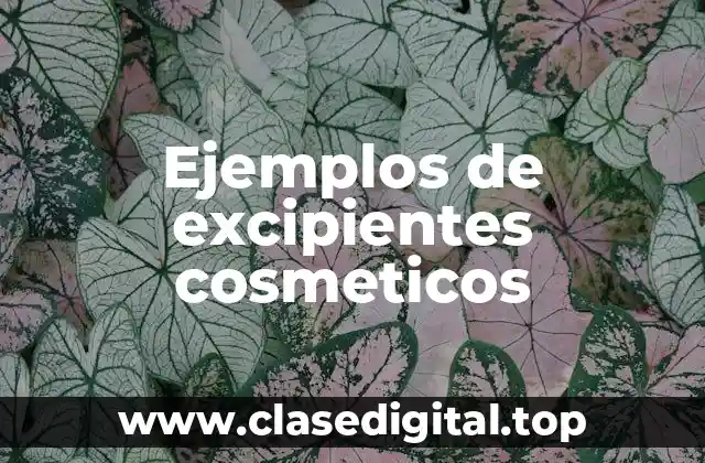 Ejemplos de excipientes cosmeticos