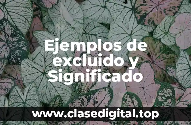 Ejemplos de excluido y Significado