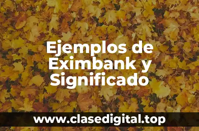 Ejemplos de Eximbank y Significado