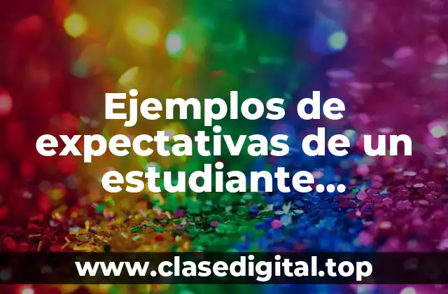 Ejemplos de expectativas de un estudiante universitario
